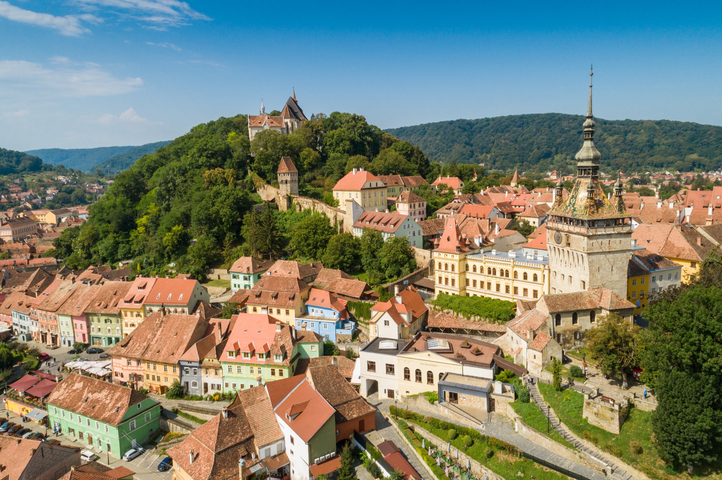 The medieval citadel of Sighișoara seen from above
